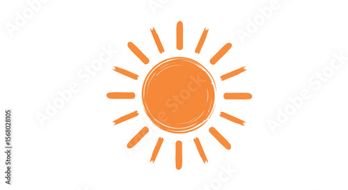 Bright sun icon vector illustration for summer design projects