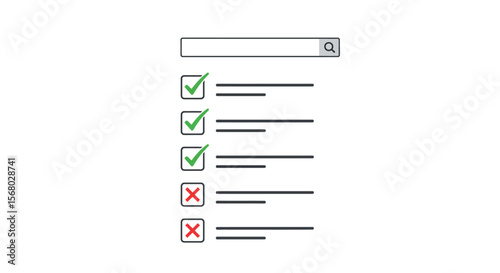 Flat style vector illustration of a checklist for task management and organization