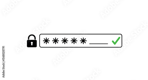 Secure password entry vector illustration for digital security concepts