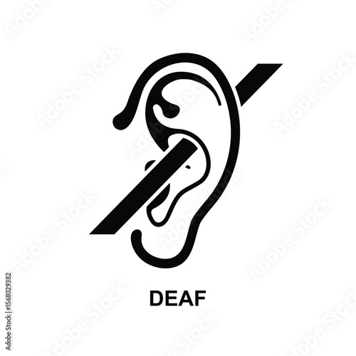 Deaf icon. Deafness icon. Hearing impairment line icon isolated on background vector illustration.