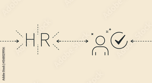 Minimalist human resources concept with employee verification icons
