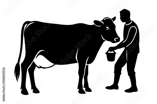 silhouette of a cow