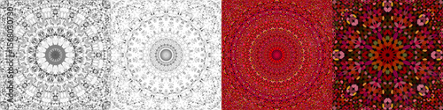 Seamless geometrical mandala pattern set