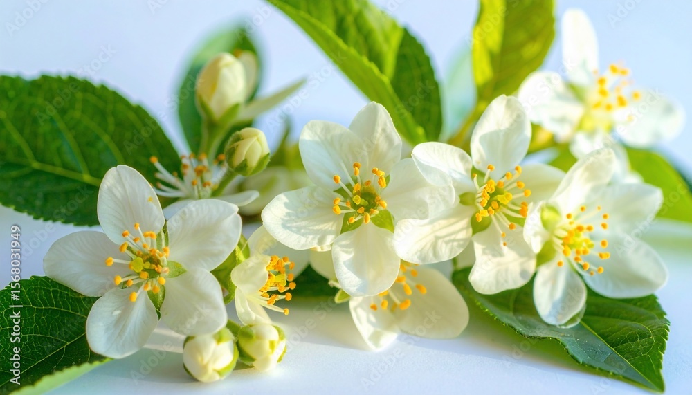 Obraz premium Close-up of Delicate White Blossoms