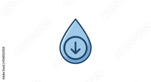 Water drop with down arrow icon vector illustration for design and branding