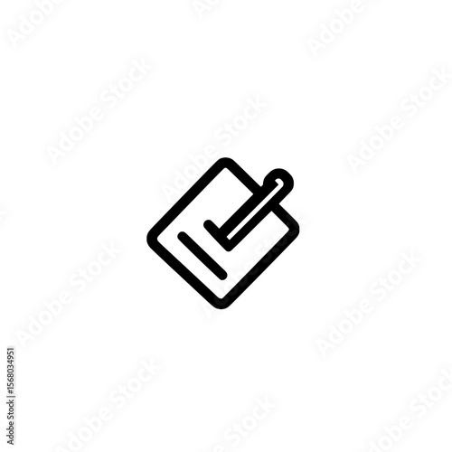 
Vector checklist icon inside tilted square box symbolizing task completion approval and validation

