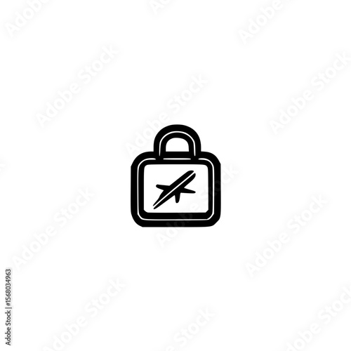 Vector padlock icon with cross line symbolizing access denied security restriction or locked status