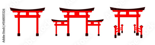 japanese traditional gate called torii shrine temple old vintage