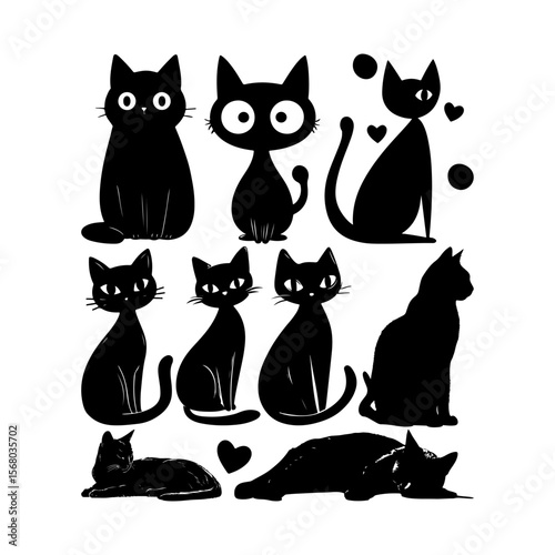 Celebration Gift Cat Design, Pets And Cat Silhouette Graphic Design