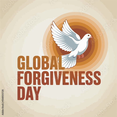 Global Forgiveness Day Flying Dove Peace Concept Illustration