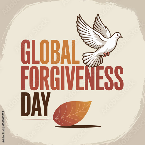 Global Forgiveness Day Flying Dove Peace Concept Illustration