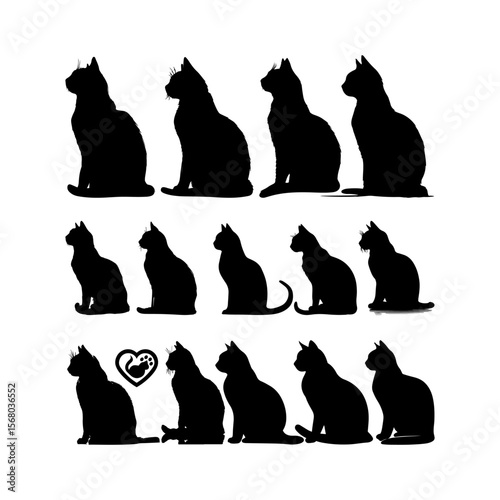 Wild Cat Element Symbol, Animal Themes Cat Lover Retro Graphic