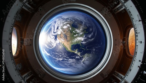 A breathtaking view of Earth from a space perspective.