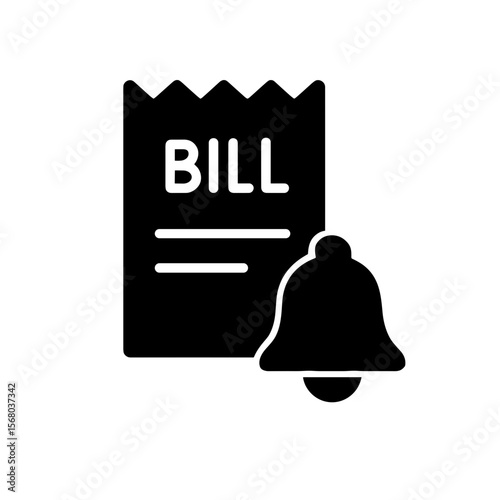 Filled bill reminder icon for payment alert and expense tracking