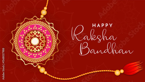 Happy Raksha Bandhan Post and Greeting Card. Indian Culture Rakhi Celebration Background with Text and Rakhi banner, poster. Rakhi background for Indian festival Raksha bandhan celebration