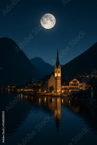 night view of the city of kotor