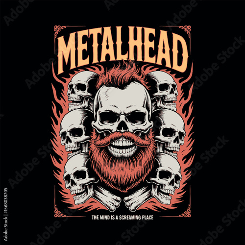Skulls typography vector t-shirt design print