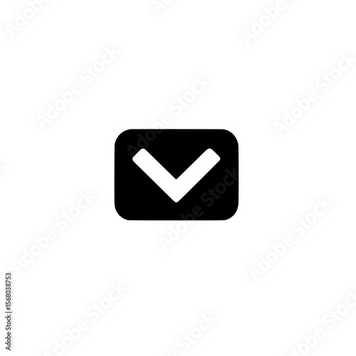 Vector checkmark icon inside square box representing confirmation approval and completed task symbol