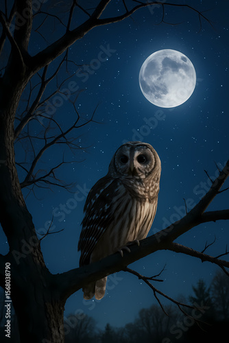 owl sitting on a tree