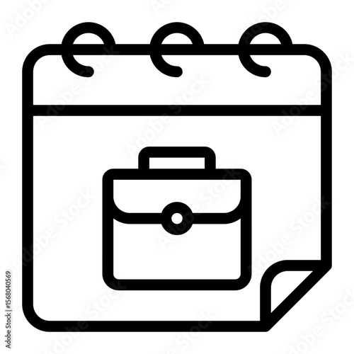 working hours line icon