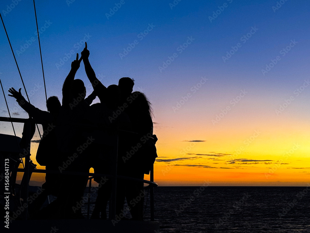 Fototapeta premium silhouette of a man over the sunset