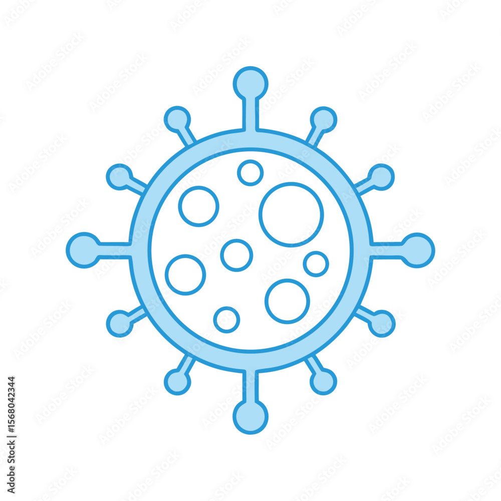 Fototapeta premium Blue virus icon with circular elements medical science