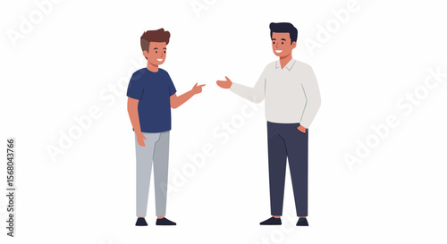 Two individuals in animated discussion.