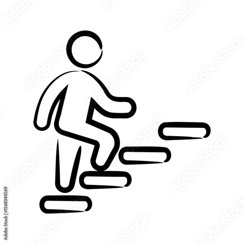 Person Climbing a Staircase