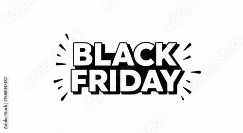 Black Friday text design with explosive element. 