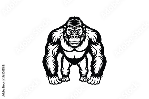 Powerful Gorilla Silhouette