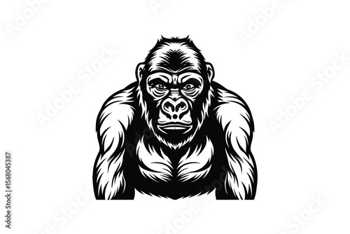 Powerful Gorilla Head Graphic Design
