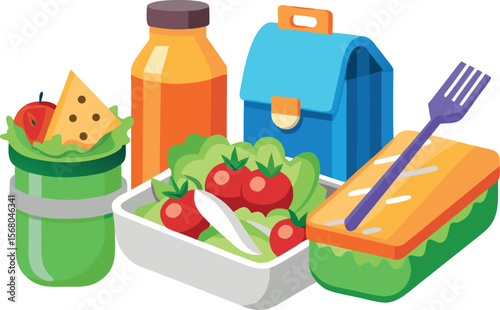 Minimal Flat lunch items set