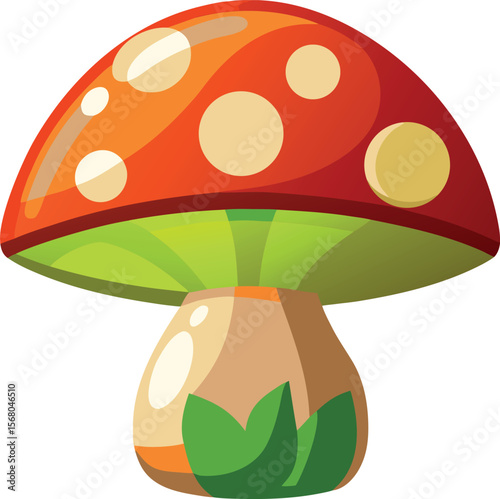 Minimal Flat mushroom icon Food Symbol isolated on  Transparent Background