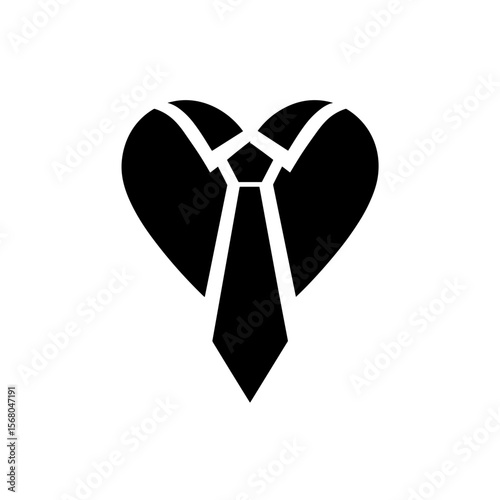 A stylized illustration of a heart with a tie, symbolizing formal affection, commitment, or a blend of professional and personal life.