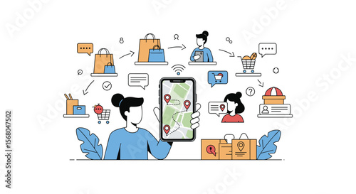 Online Shopping and Delivery Service Technology Connecting Customers and Businesses Worldwide