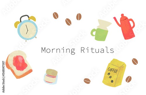 Storybook Morning Coffee & Breakfast Icons Set