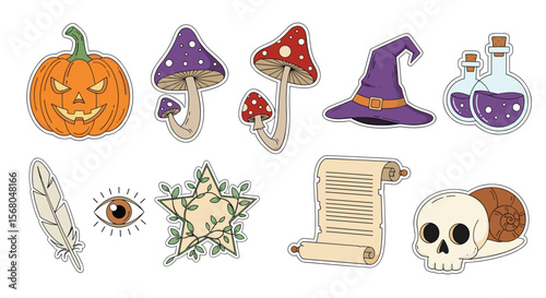 Enchanting Witchcraft and Halloween Symbols for Mystical Creations