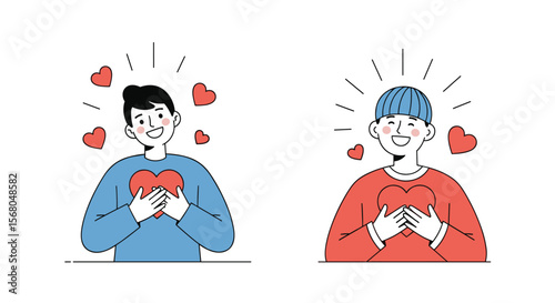 People Embracing Their Inner Love and Joyful Hearts With Warm Feelings