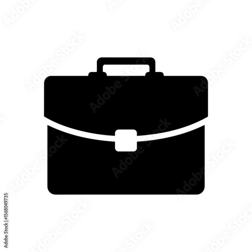 Briefcase icon silhouette icon vector flat design.