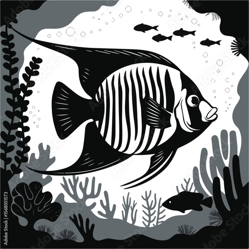 Angelfish in a Coral Reef