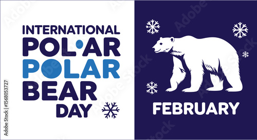 International Polar Bear Day Illustration For February Awareness Campaign Graphic Design