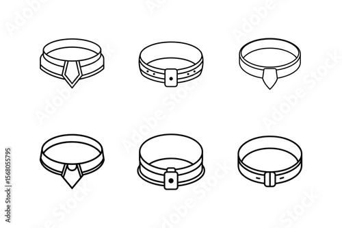 reflective collar line art vector illustration