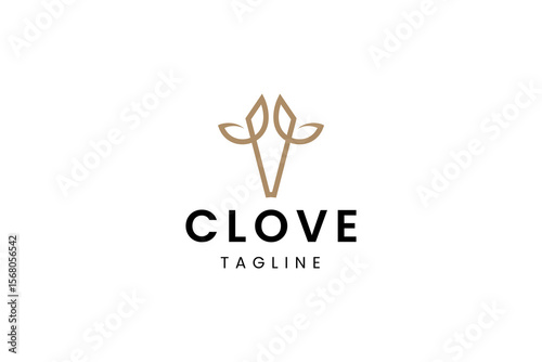 clove logo icon illustration, simple logo for branding
