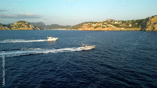 Yachts cruising the Mediterranean