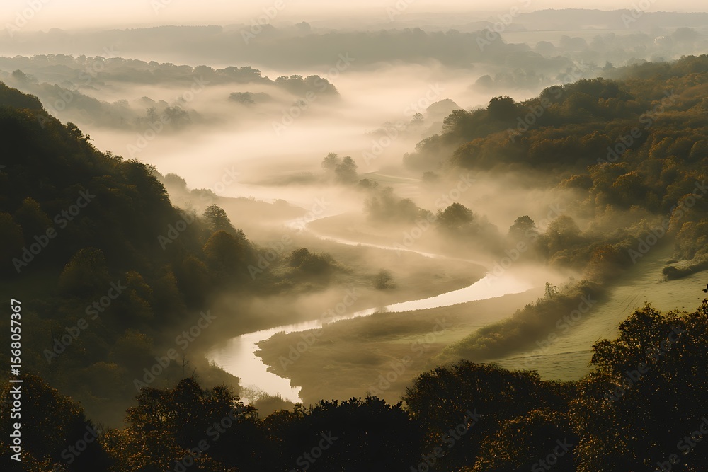 Fototapeta premium a foggy valley 