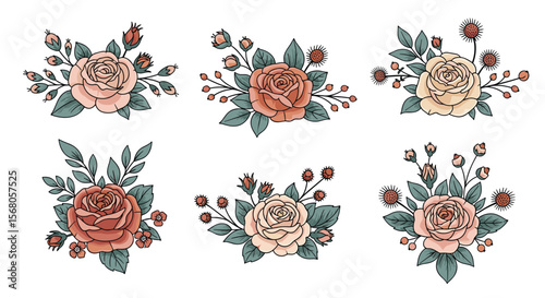 Charming Vintage Rose Flower Arrangements for Elegant Design Projects
