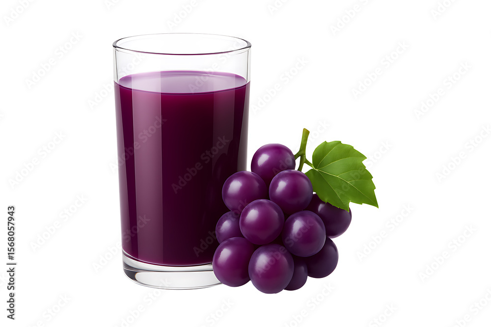 custom made wallpaper toronto digitalFresh Grape Juice with Leafy Bunch Realistic 3D Style Isolated on a Transparent Background