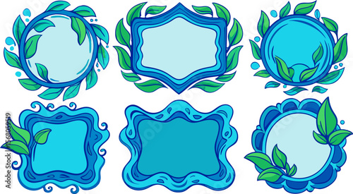Organic Wavy Line Frame Set | Fluid Hand-drawn Border Vector