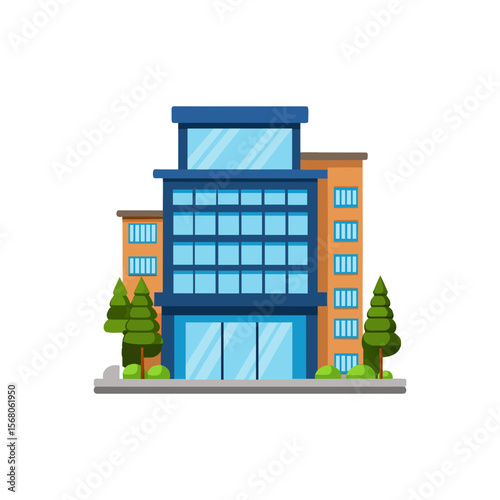 Hotel Building Vector, Transparent Background