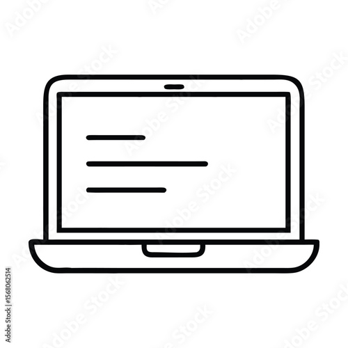 Laptop Computer Flat Icon – Notebook Device Symbol for Apps and Websites
